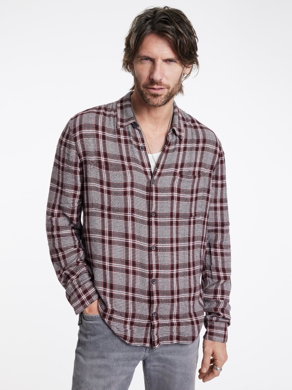 John Varvatos COLE Plaid Button Down Shirt